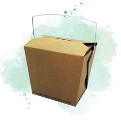 50 Pcs - Boîte carton kraft carrée - 750 ml, 10 x 9,2 x 10,4 cm, avec anse