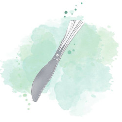 25 Pcs - Couteau plastique Régence Argent - Élégant