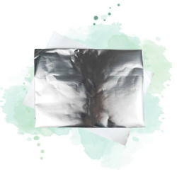 500 Pcs - Papier alimentaire aluminium et blanc - 25 x 35 cm