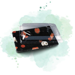 1200 Pcs - Barquette sushi plastique "Kamon" - 180x125 mm, Hauteur: 18 mm