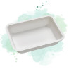 100 Pcs - Barquette scellable pulpe PLA - 750 ml, 19 cm x 13,7 cm, Hauteur: 4 cm