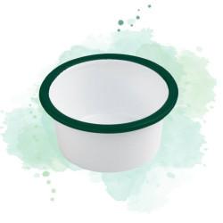 12 Pcs - Pot émaillé blanc en acier - 160 ml, Ø 90 mm, Hauteur: 45 mm