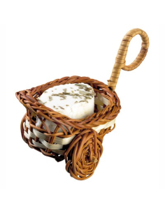 10 Pcs - Mini brouette osier - 6 x 5,5 x 3,5 cm