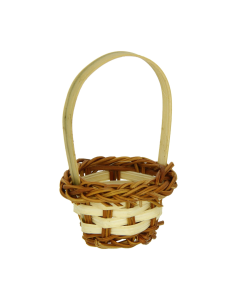10 Pcs - Mini panier osier bicolore "Rai" - Diam: 4,5 cm, Style élégant et pratique