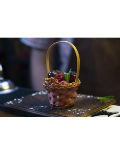 10 Pcs - Mini panier osier bicolore "Rai" - Diam: 4,5 cm, Style élégant et pratique 2