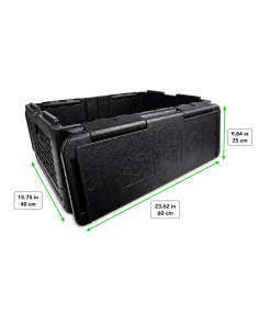 1 Pcs - Box pliante isotherme noire - 600x400mm, Hauteur: 250mm 2