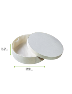 10 Pcs - Boîte ronde bois FSC mix + papier ing - cuisson four H42mm 600ml 2