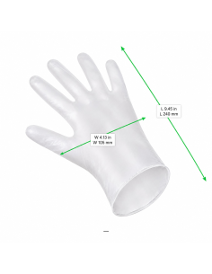 100 Pcs - Gant vinyle micro-poudré taille L 4,7 gr - Conforme à la règlementation REACH 240x105mm 2