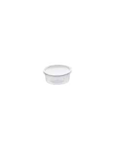 50 Pcs - Pot Deli rond PET transparent - 200 ml, Diam: 10 cm, Hauteur: 3,8 cm