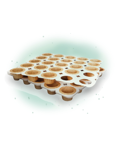 50 Pcs - Plateau cuisson carton avec 25 moules mini cake - 285x285mm, Hauteur: 25mm 2