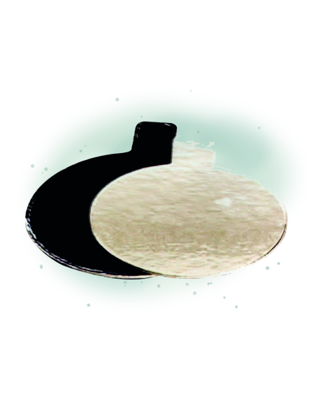 200 Pcs - Rond carton double face or noir