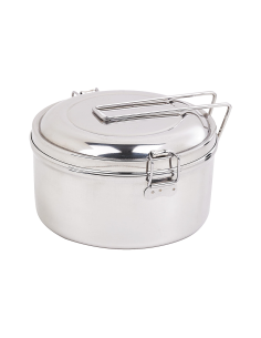 6 Pcs - Boite ronde NoxBox inox type bento - 900 ml, Ø 140 mm, H 76 mm