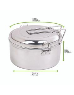 6 Pcs - Boite ronde NoxBox inox type bento - 900 ml, Ø 140 mm, H 76 mm 2