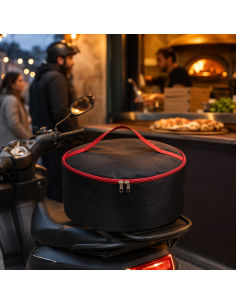5 Pcs - Poche ronde noire pour pizza réutilisable et bento H150mm 2