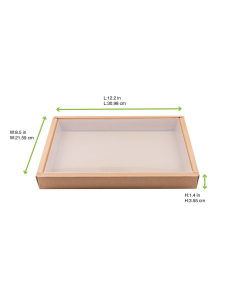 50 Pcs - Combo boîte kraft sushi PET - 310 x 215 mm, Haut: 35 mm, Hermétique 2