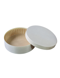 10 Pcs - Boîte ronde bois FSC mix + papier ing - cuisson four H40mm 350ml