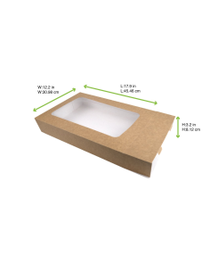 100 Pcs - Etui carton kraft pour plateau repas - 455 x 311 mm, Hauteur: 81 mm 2