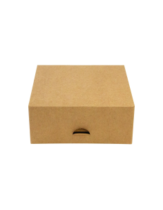 50 Pcs - Boîte pâtissière carton kraft brun - 14 x 14 cm, Hauteur: 6 cm