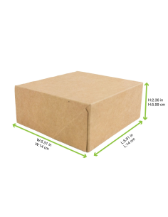 50 Pcs - Boîte pâtissière carton kraft brun - 14 x 14 cm, Hauteur: 6 cm 2