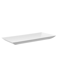 100 Pcs - Assiette rectangulaire blanche en pulpe "BioNChic" - 18 cm x 9 cm