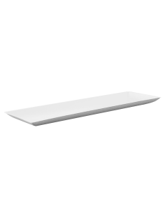 100 Pcs - Assiette rectangulaire blanche "BioNChic" - 27 cm x 9 cm, éco-responsable