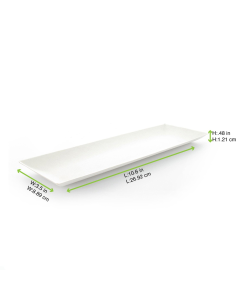 100 Pcs - Assiette rectangulaire blanche "BioNChic" - 27 cm x 9 cm, éco-responsable 2