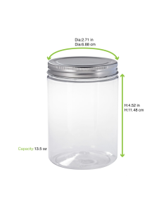 160 Pcs - Bocal Bokotwist en plastique PET - 500 ml, Ø 89 mm, Hauteur: 96 mm 2