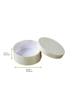 10 Pcs - Boîte ronde bois FSC mix + papier ing - cuisson four H42mm 271ml 2