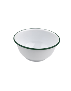 12 Pcs - Bol Enamel blanc en acier émaillé - 1000 ml, Ø 160 mm, H 80 mm