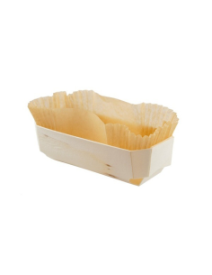 4 Pcs - Moule de cuisson bois "Bake me" - 769 ml, 17,7 x 11,4 cm, Hauteur: 5,9 cm