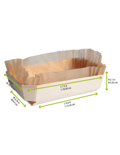 4 Pcs - Moule de cuisson bois "Bake me" - 769 ml, 17,7 x 11,4 cm, Hauteur: 5,9 cm 2