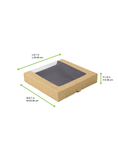50 Pcs - Boîte sushi avec fenêtre antibuée pour 30-38 pieces 220x220mm H40mm 2