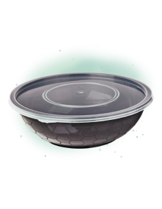 50 Pcs - Bol plastique PP rond noir - 720 ml, Diam: 18,5 cm, Hauteur: 5,3 cm 2