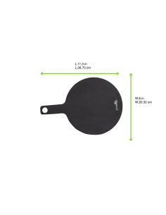 6 Pcs - Planche ronde noire en fibre de bois - 288x203x6 mm 2