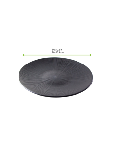 12 Pcs - Assiette noire ré-employable Black Phoenix - H: 30 mm, élégante et durable 2