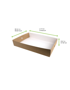 100 Pcs - Plateau en carton kraft - 450 x 308 mm, Hauteur: 79 mm 2