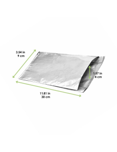 250 Pcs - Sac aluminium intérieur kraft brun - 9 cm x 30 cm x 4 cm 2