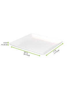 100 Pcs - Assiette pulpe blanche "BioNChic" - 18 x 18 cm, Écologique et durable 2