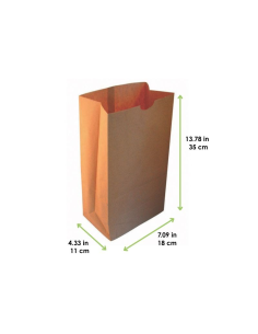 100 Pcs - Sac SOS papier kraft brun - 18 x 11 x 35 cm, robuste et écologique 2
