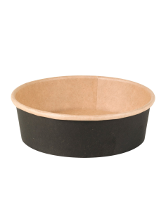 45 Pcs - Saladier rond Buckaty en carton kraft noir - Ø150mm, Hauteur: 45mm