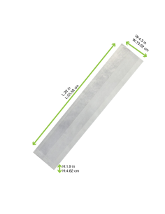1000 Pcs - Sac sandwich blanc ingraissable avec fenêtre cristal - 11 cm x 4 cm x 55 cm 2