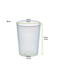 50 Pcs - Gobelet plastique réutilisable "Optimal" - 50 ml, Ø40 mm, H50 mm 2