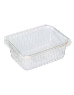 50 Pcs - Barquette rectangulaire PLA transparente - 1000 ml, 18,8 x 14,3 cm, Hauteur: 6,7 cm