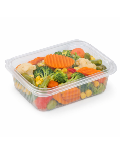50 Pcs - Barquette rectangulaire PLA transparente - 1000 ml, 18,8 x 14,3 cm, Hauteur: 6,7 cm 2