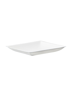 100 Pcs - Assiette carrée blanche "BioNChic" - 9 cm x 9 cm.