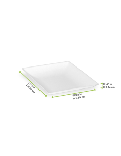 100 Pcs - Assiette carrée blanche "BioNChic" - 9 cm x 9 cm. 2