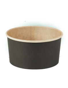 45 Pcs - Saladier rond Buckaty en carton noir - Ø150 mm, Hauteur: 75 mm