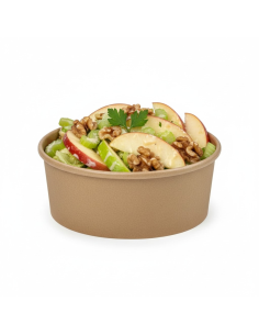 50 Pcs - Saladier en carton kraft "Buckaty" - 750 ml, Diam: 14,2 cm, Hauteur: 6,8 cm
