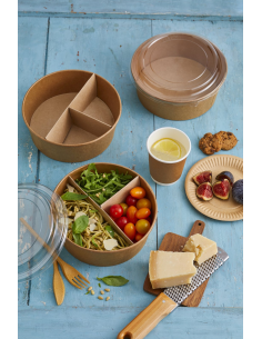 45 Pcs - Saladier kraft "Buckaty" - Ø185 mm, Hauteur: 65 mm, Multi-usage sans plastique 2