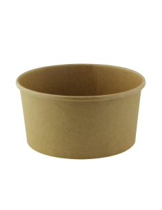 45 Pcs - Saladier rond en carton brun Buckaty - 480 ml, Ø150 mm, Hauteur: 48 mm